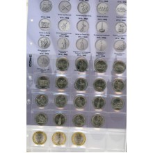 Набор 21 монет серии "70-летие Победы в ВОВ" на листе с разделителем 